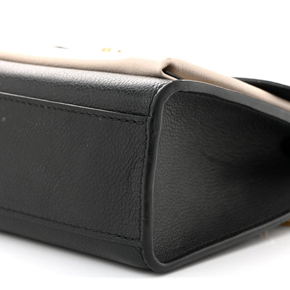 Soft Calfskin Mylockme Chain Bag BB Black Creme