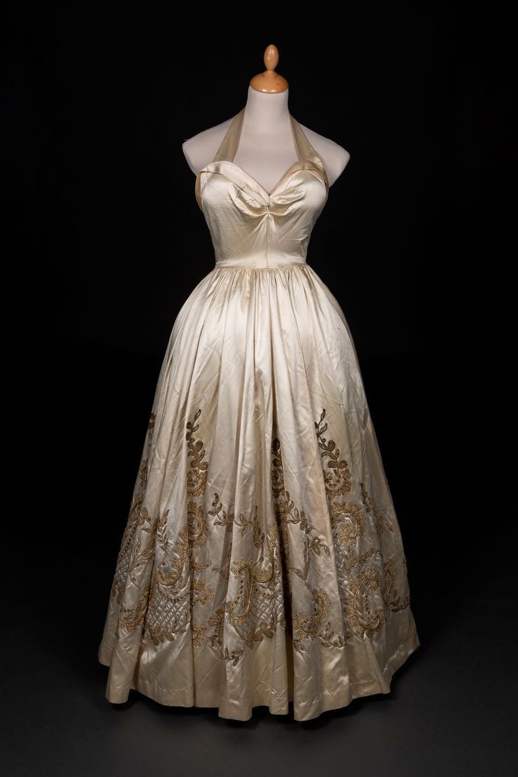 formaldressy--Exquisite Gold Floral Beaded Long Satin Prom Gown Ball Gown gh5550
