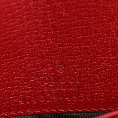 GG Supreme Monogram Web Queen Margaret Chain Wallet Red