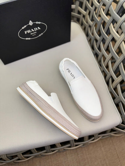 PRA LOAFER IN EGG NOG WHITE SUEDE
