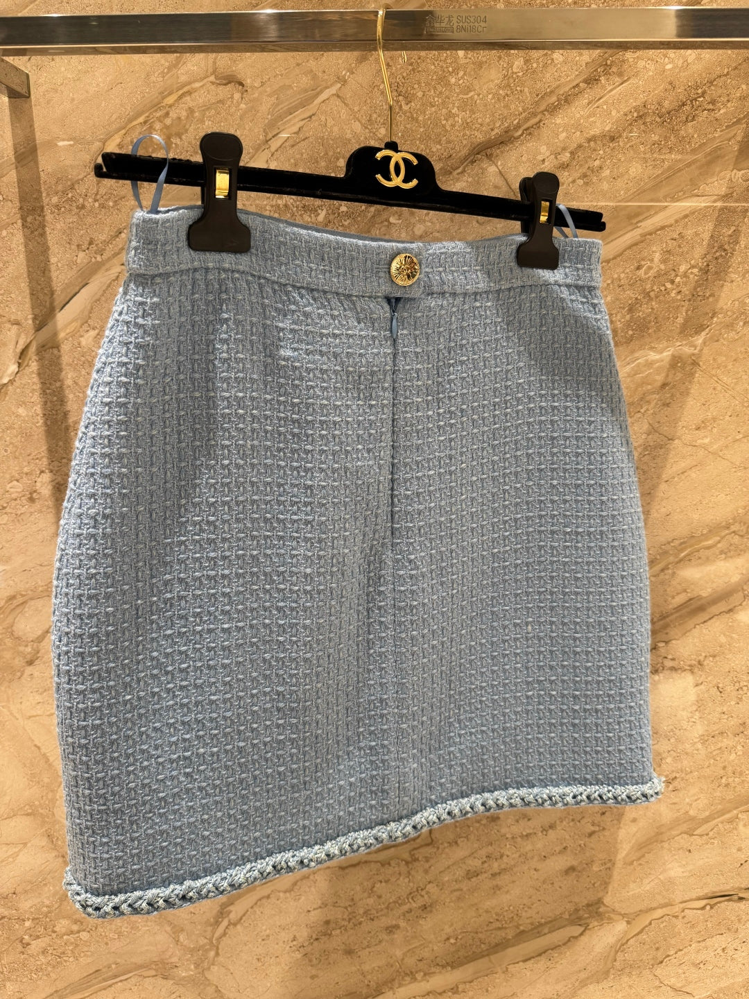 CC 25B Vest Skirt Navy Blue Wool Tweed