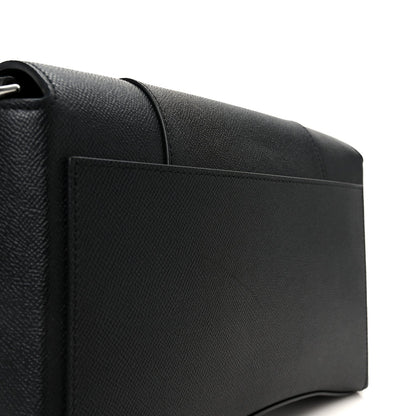 Semi Matte Soft Textured Calfskin Downtown Shoulder Bag Black