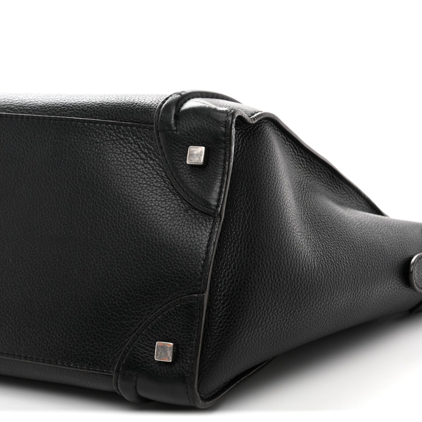 Drummed Calfskin Mini Luggage Black