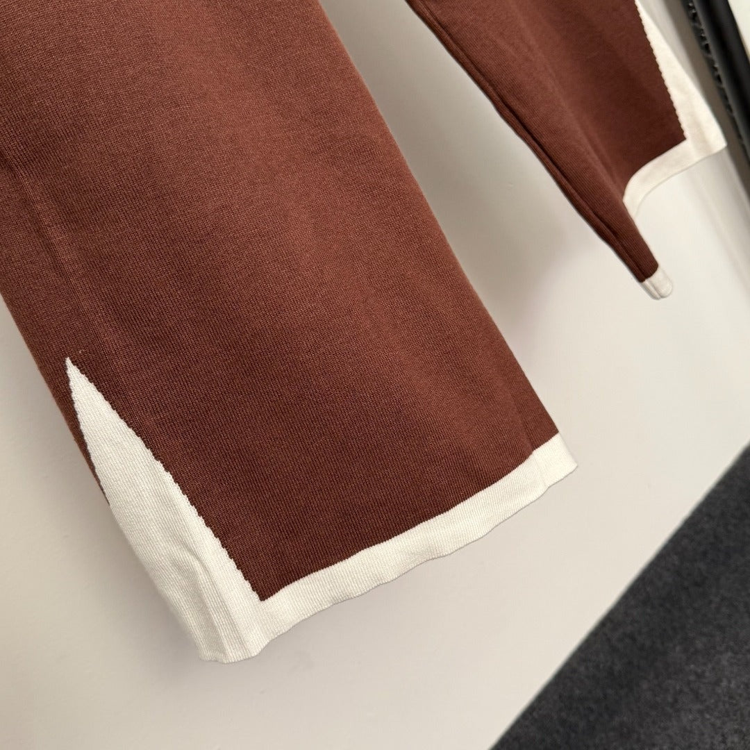 MIUMIU KNIT TOP AND STRAIGHT-LEG PANTS SET STYLE 857