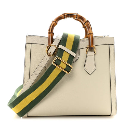Wonka Grain Calfskin Small Diana Tote Bag Mystic White