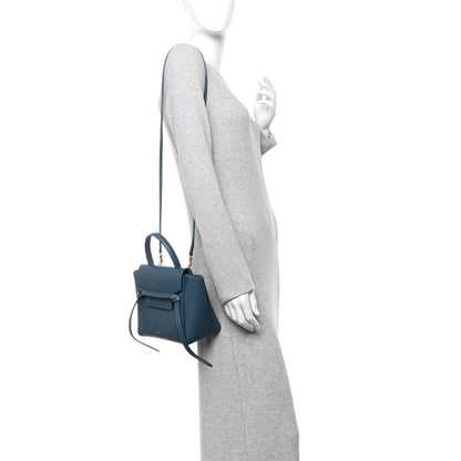 Grained Calfskin Nano Belt Bag Abyss Blue