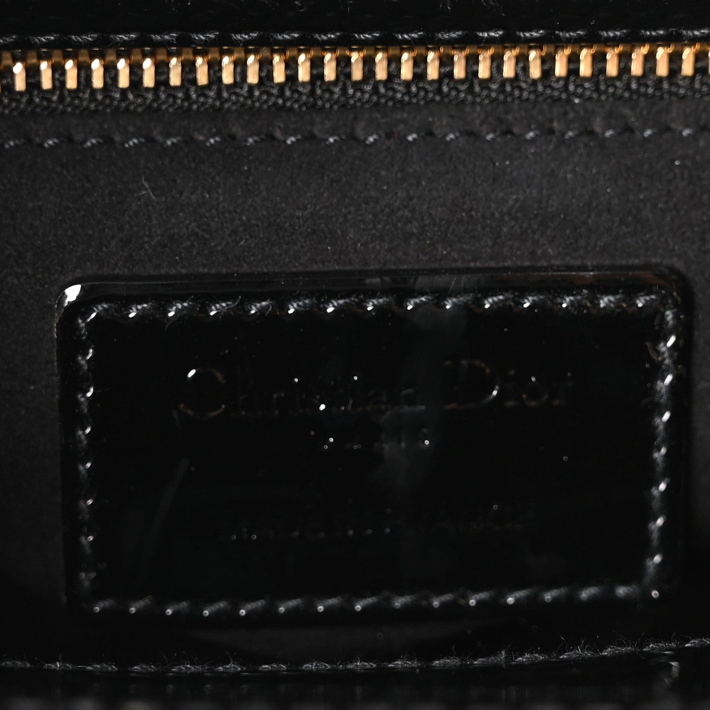 Patent Cannage Mini Lady Dior Black