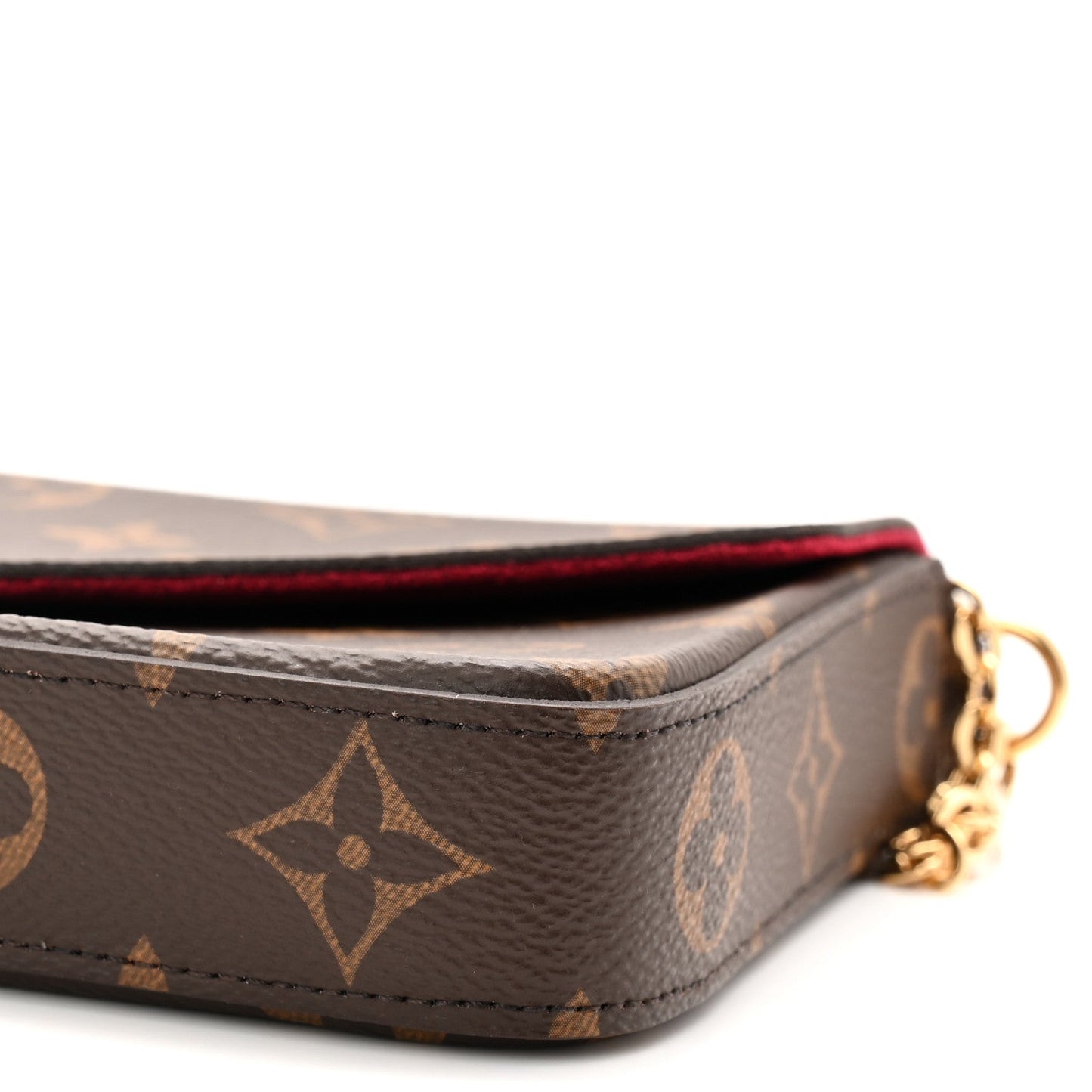 Monogram Pochette Felicie Chain Wallet Fuchsia