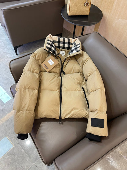 Burberry 25 Short Jacket Beige Down Nylon