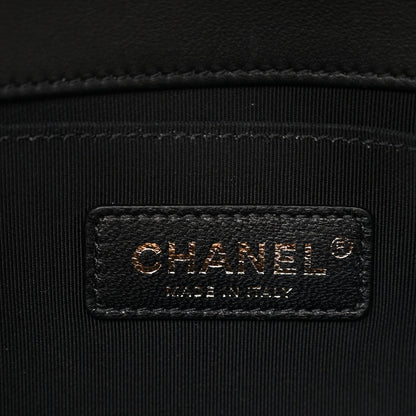 Lambskin Quilted Medium Boy Flap Black