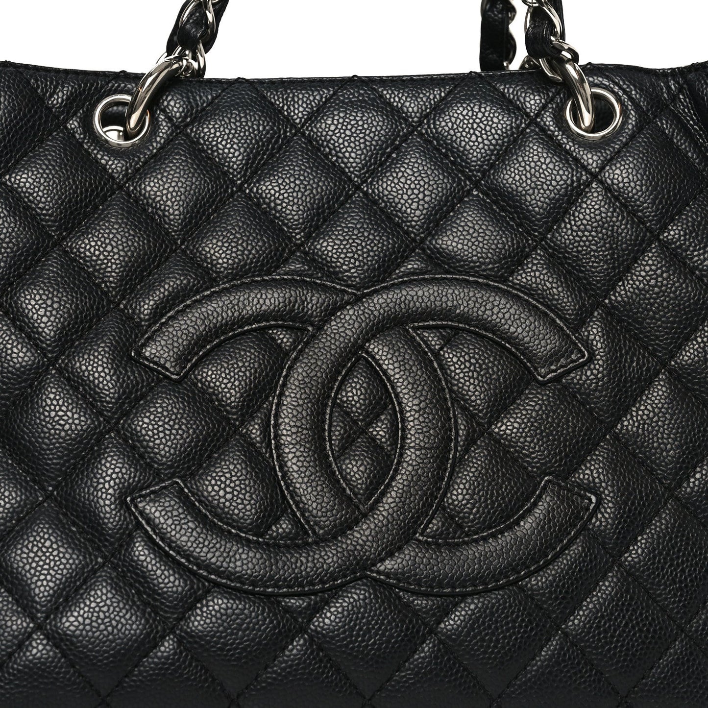 Caviar Quilted Grand Shopping Tote GST Black