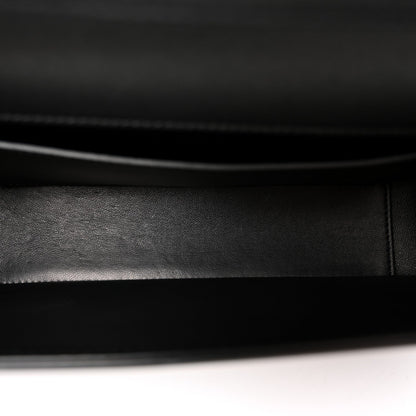 Calfskin Monochrome Vlogo Loco Shoulder Bag Black