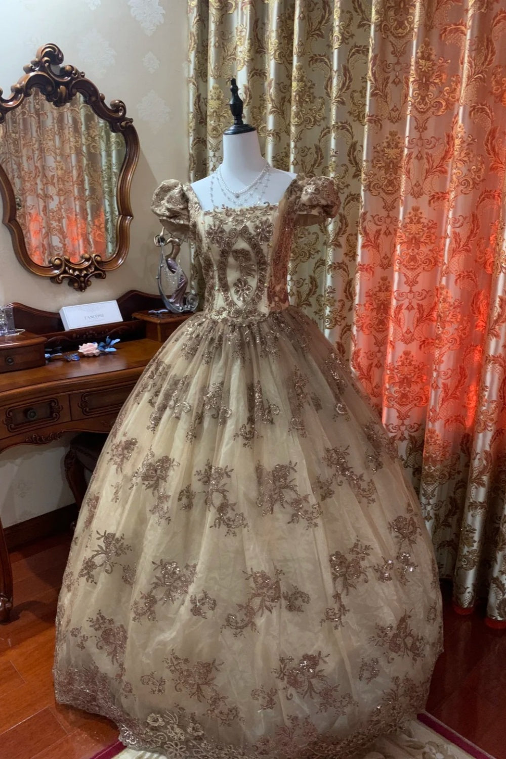 formaldressy-Rococo Fantasy Court Style Vintage Formal Ball Gown gh6301