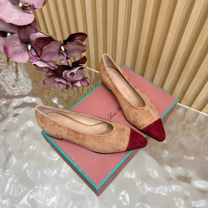 LP Rebecca Ballet Flats Brown Red Suede 498458