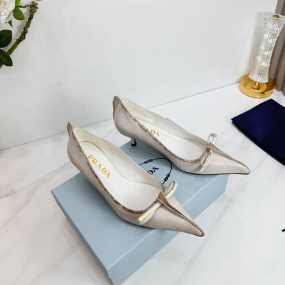 PRA 26SS Pump 55 Ivory Beige Cowhide 592406