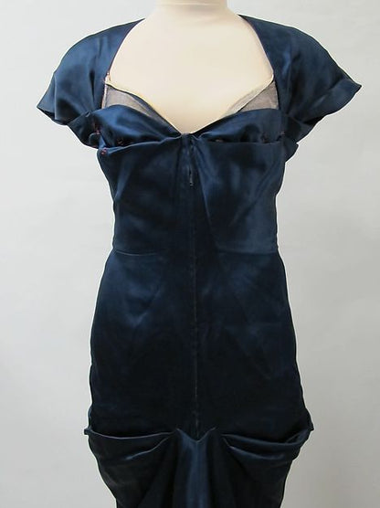 formaldressy-Navy blue simple and fashionable long satin floor-length prom dress evening dress graduation dress gh5198