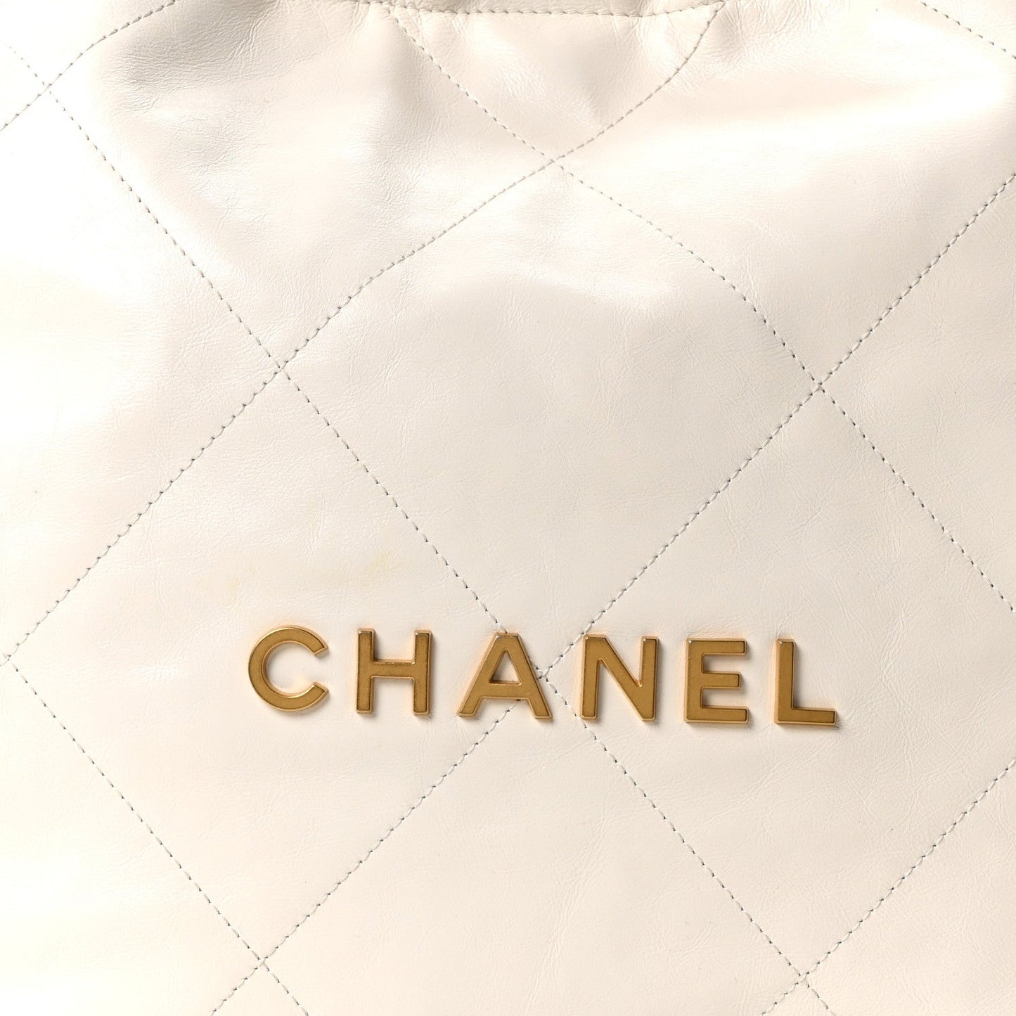 Shiny Calfskin Quilted Small Chanel 22 White