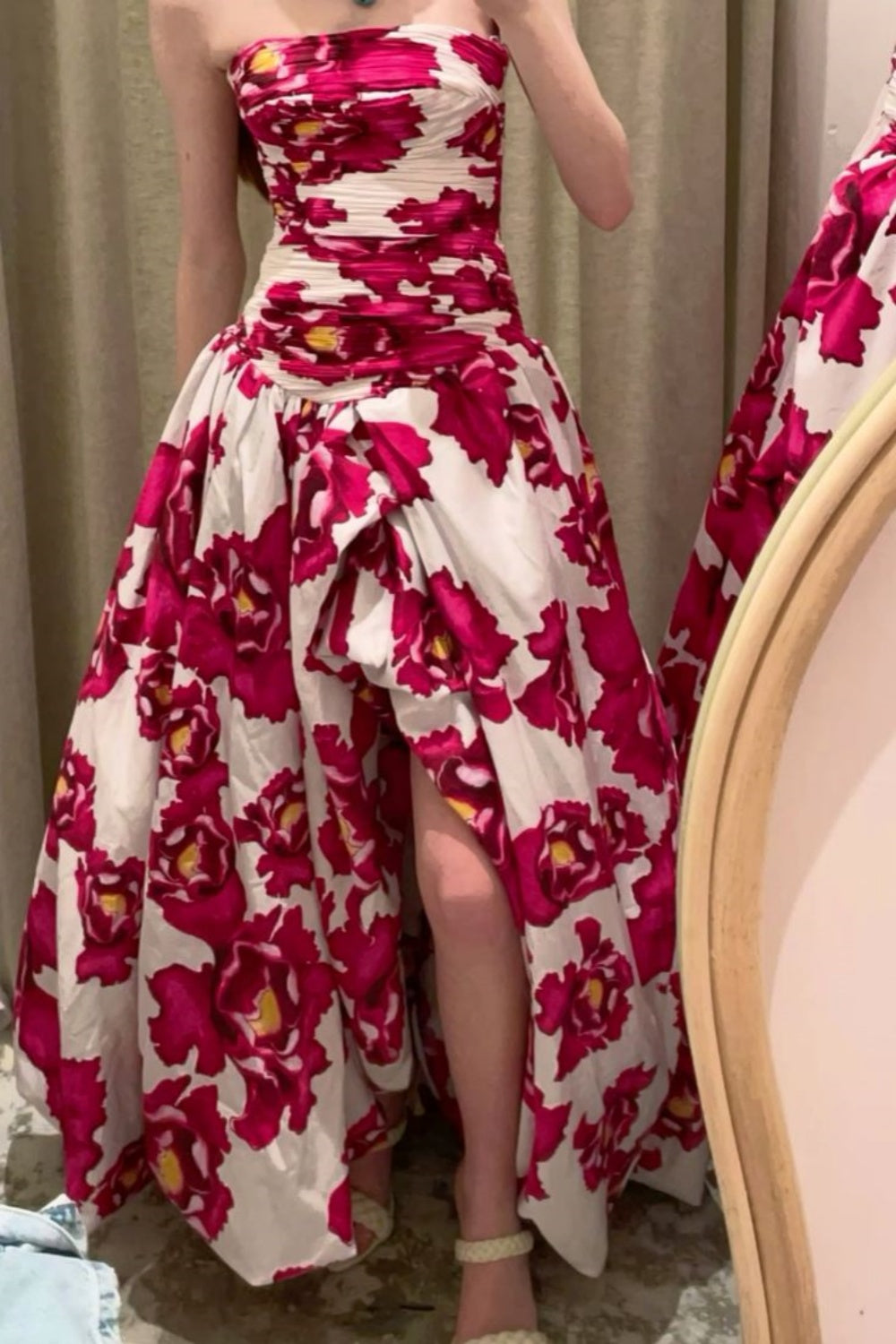 formaldressy-Floral Dress Long Slit Garden Party Dress gh5859