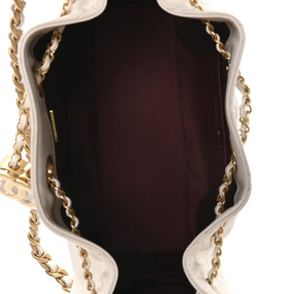 Caviar Quilted Mini Chanel 25 Handbag White