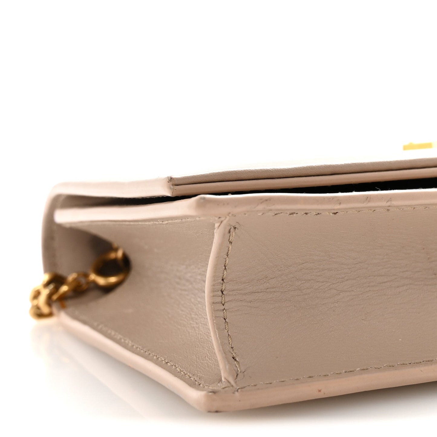 Smooth Calfskin Classic Monogram Kate Tassel Chain Wallet Dark Beige
