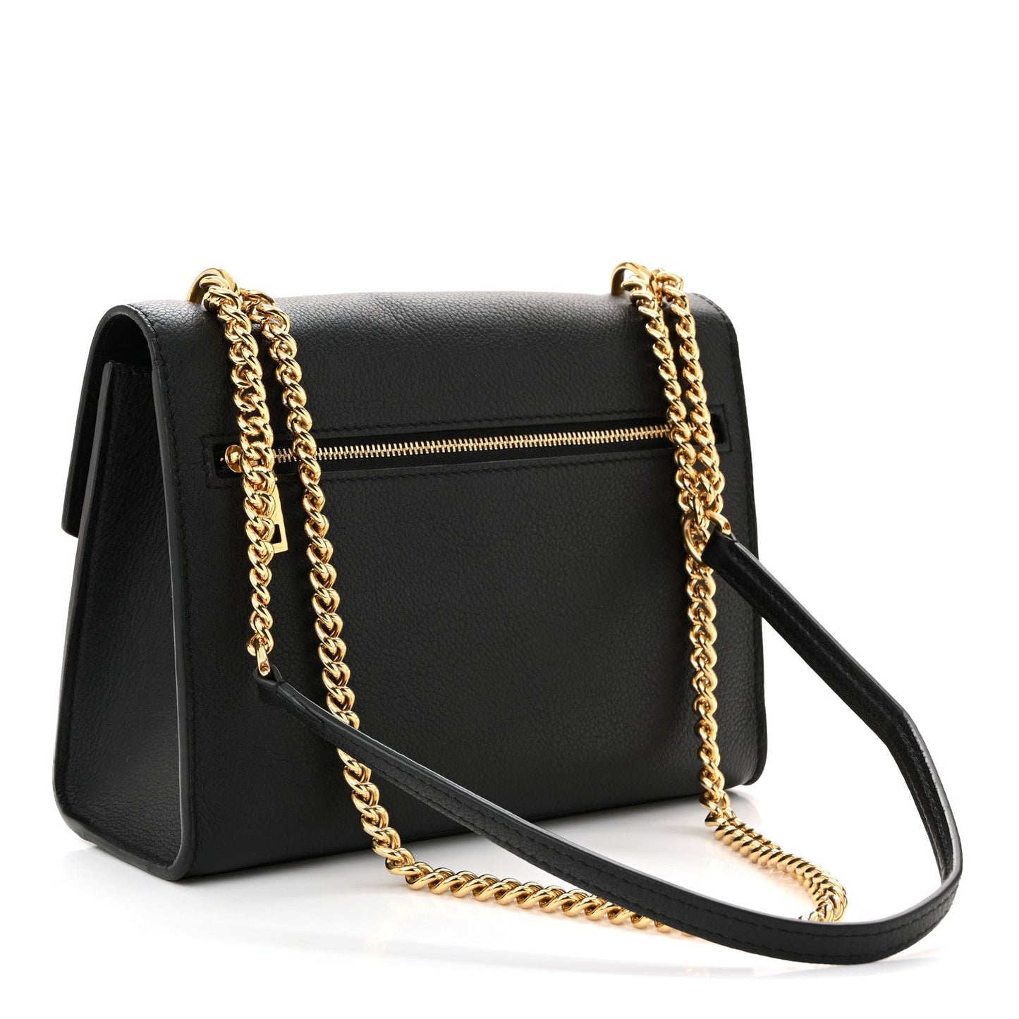 Soft Calfskin Mylockme Chain Bag BB Black Creme