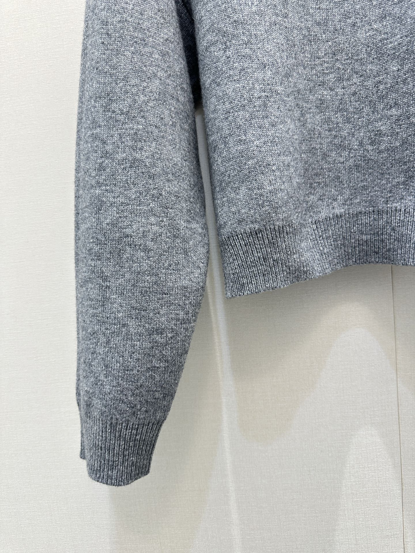 Celin Embroidered Crew Neck Sweater Grey Wool 346098