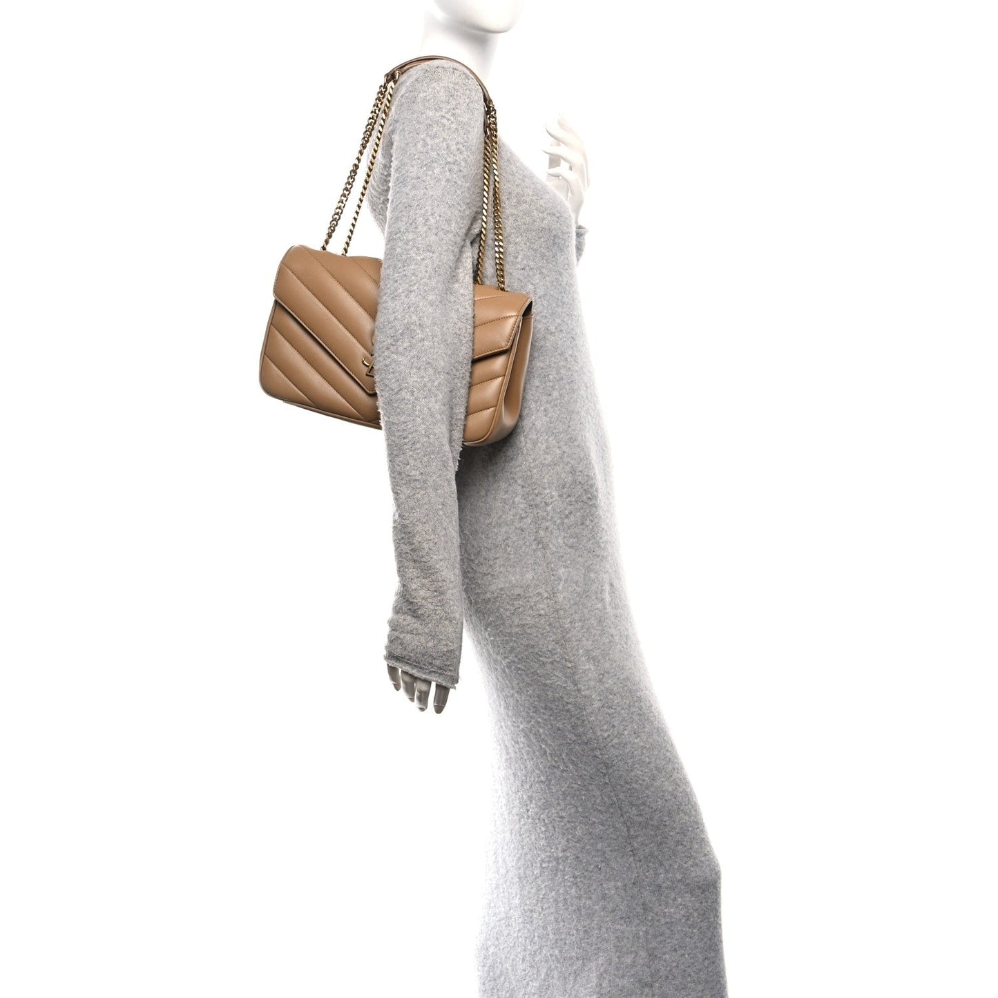 Lambskin Chevron Quilted Medium LouLou Natural Tan