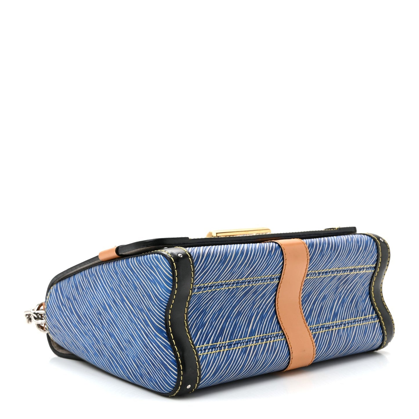 Epi Complice Trunks and Bags Twist Shoulder Bag MM Denim Light