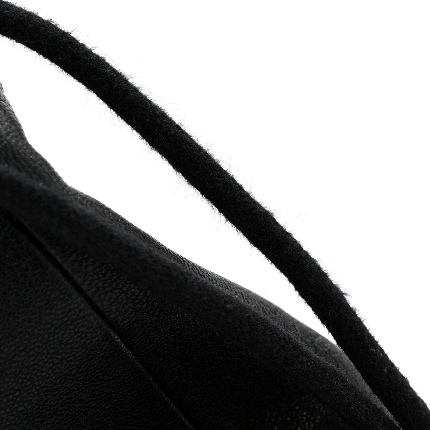 Azalea Sakai Calfskin Horsebit 1955 Drawstring Bucket Bag Black