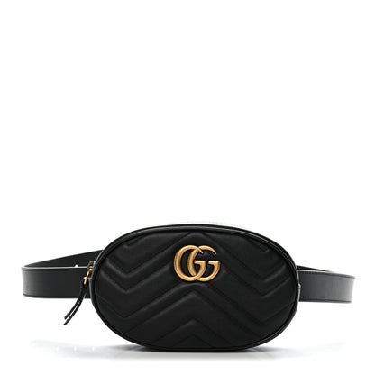 Calfskin Matelasse GG Marmont Belt Bag 95 38 Black