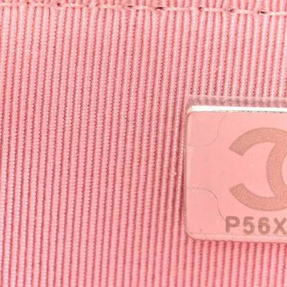 Iridescent Calfskin Quilted Wallet On Chain WOC Pink