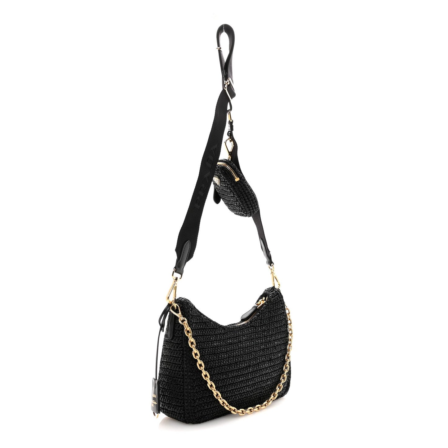 Yarn Raffia Effect Crochet Re-Edition 2005 Shoulder Bag Black