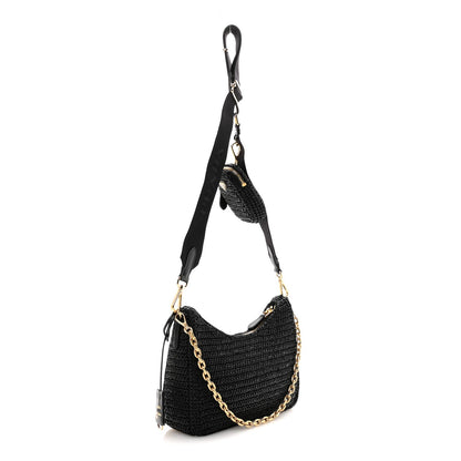 Yarn Raffia Effect Crochet Re-Edition 2005 Shoulder Bag Black