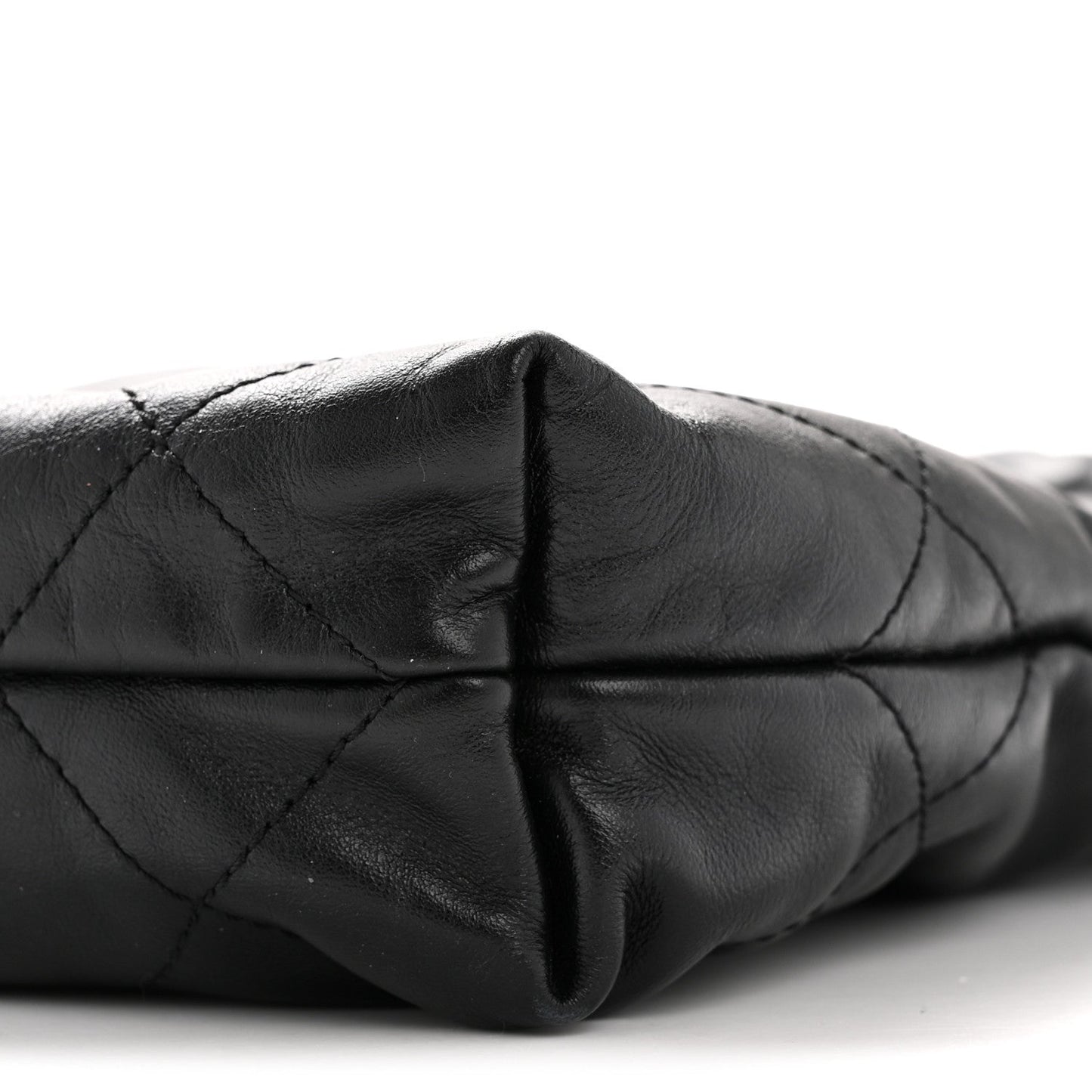Shiny Calfskin Quilted Mini Chanel 22 Black