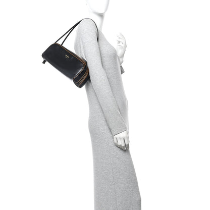 Soft Calfskin Swing Shoulder Bag Black Hazelnut