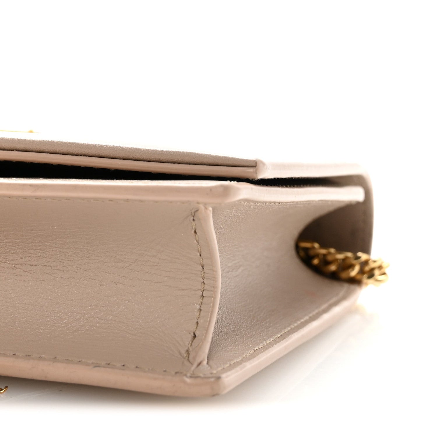 Smooth Calfskin Classic Monogram Kate Tassel Chain Wallet Dark Beige