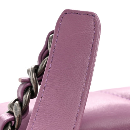 Goatskin Quilted Medium Chanel 19 Flap Purple