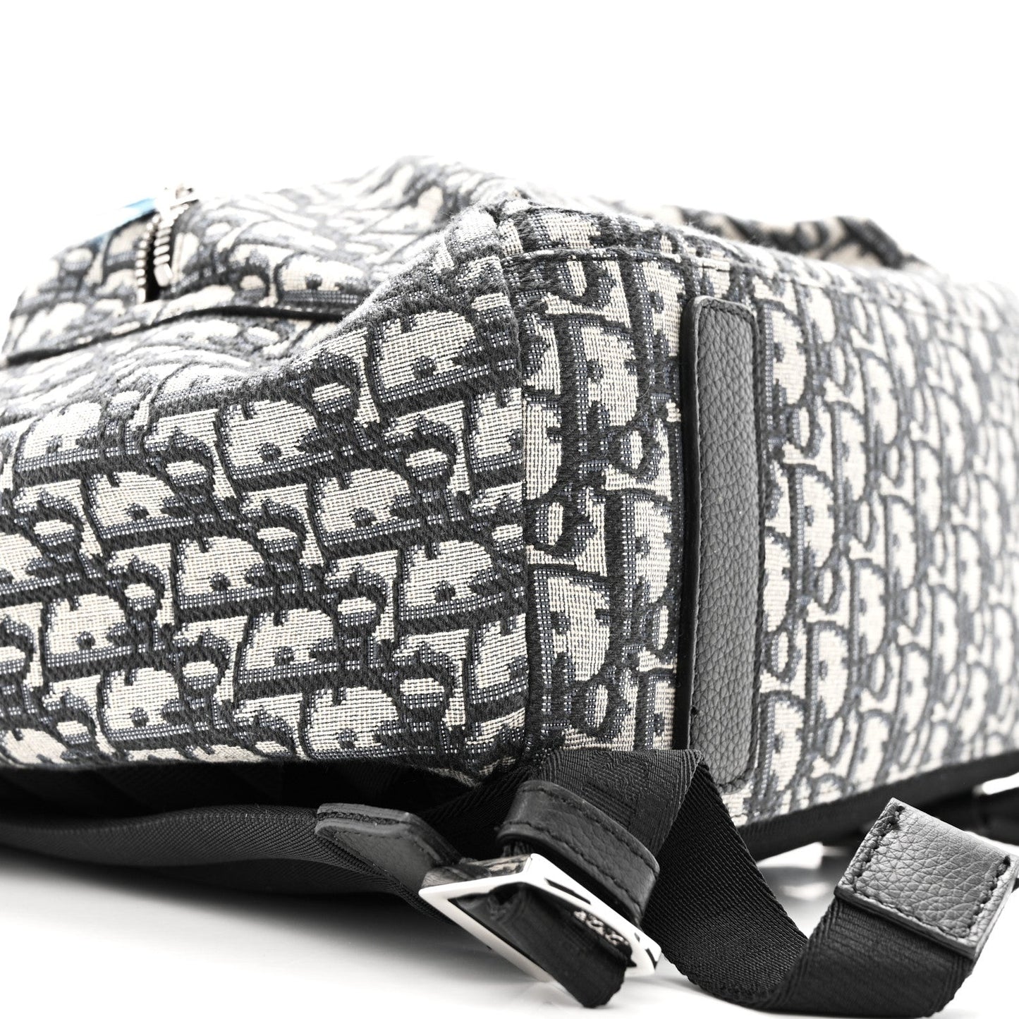 Oblique Calfskin Rider Backpack Beige Black