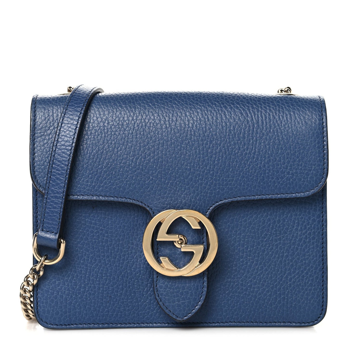 Dollar Calfskin Small Interlocking G Shoulder Bag Caspian