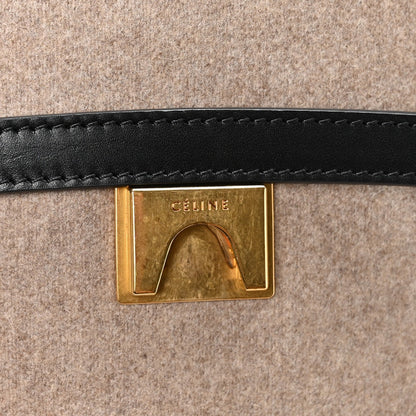 Felt Smooth Calfskin Mini Belt Bag Beige