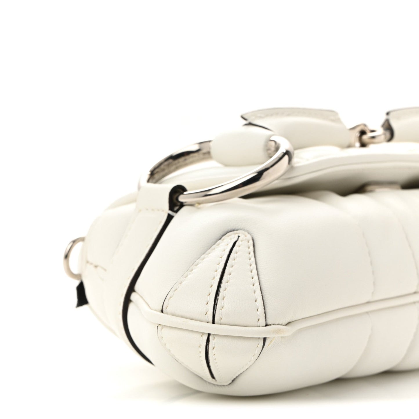Nappa Vertical Matelasse Small Maxi Horsebit Chain Shoulder Bag Great White