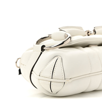 Nappa Vertical Matelasse Small Maxi Horsebit Chain Shoulder Bag Great White
