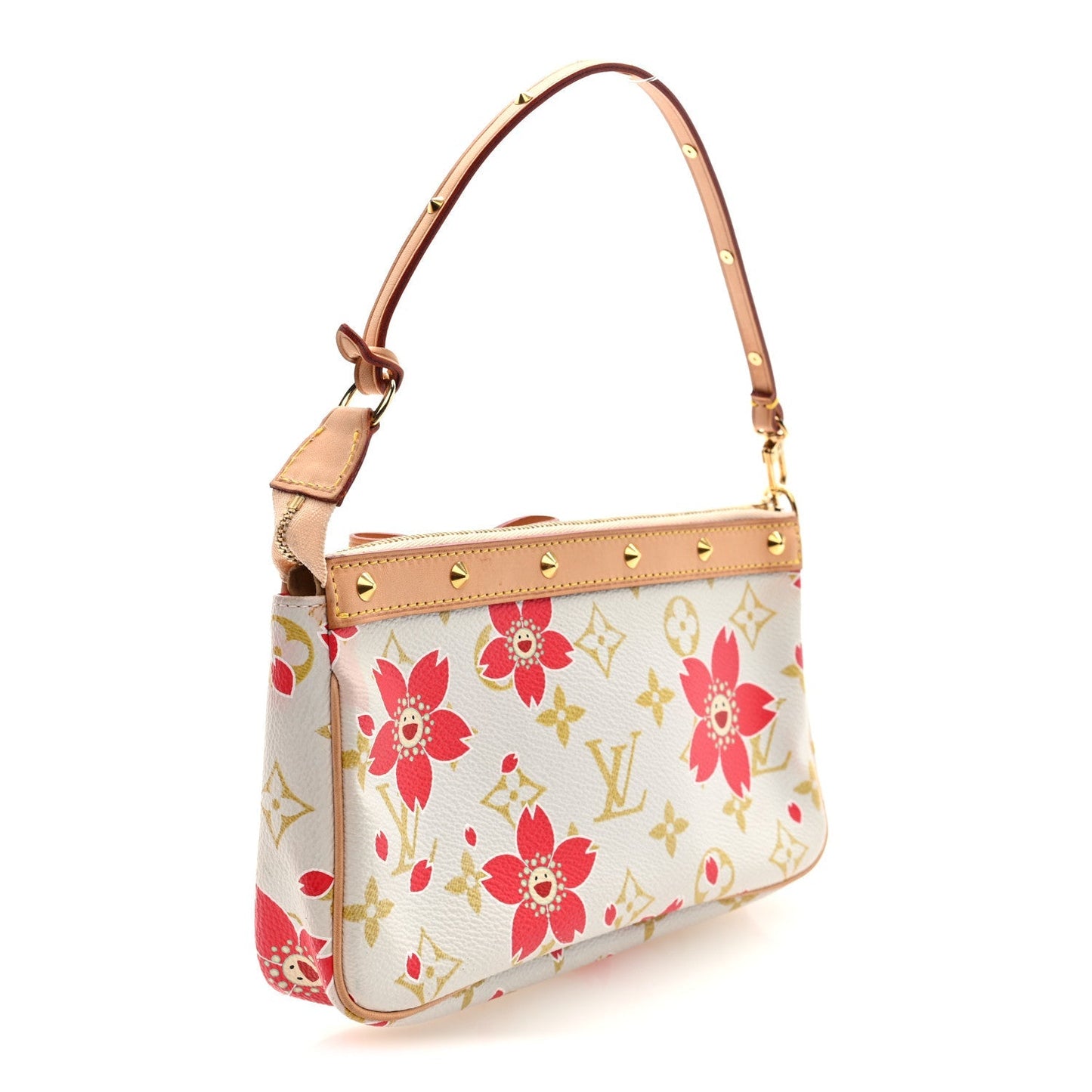 Monogram Cherry Blossom Pochette Accessories Red