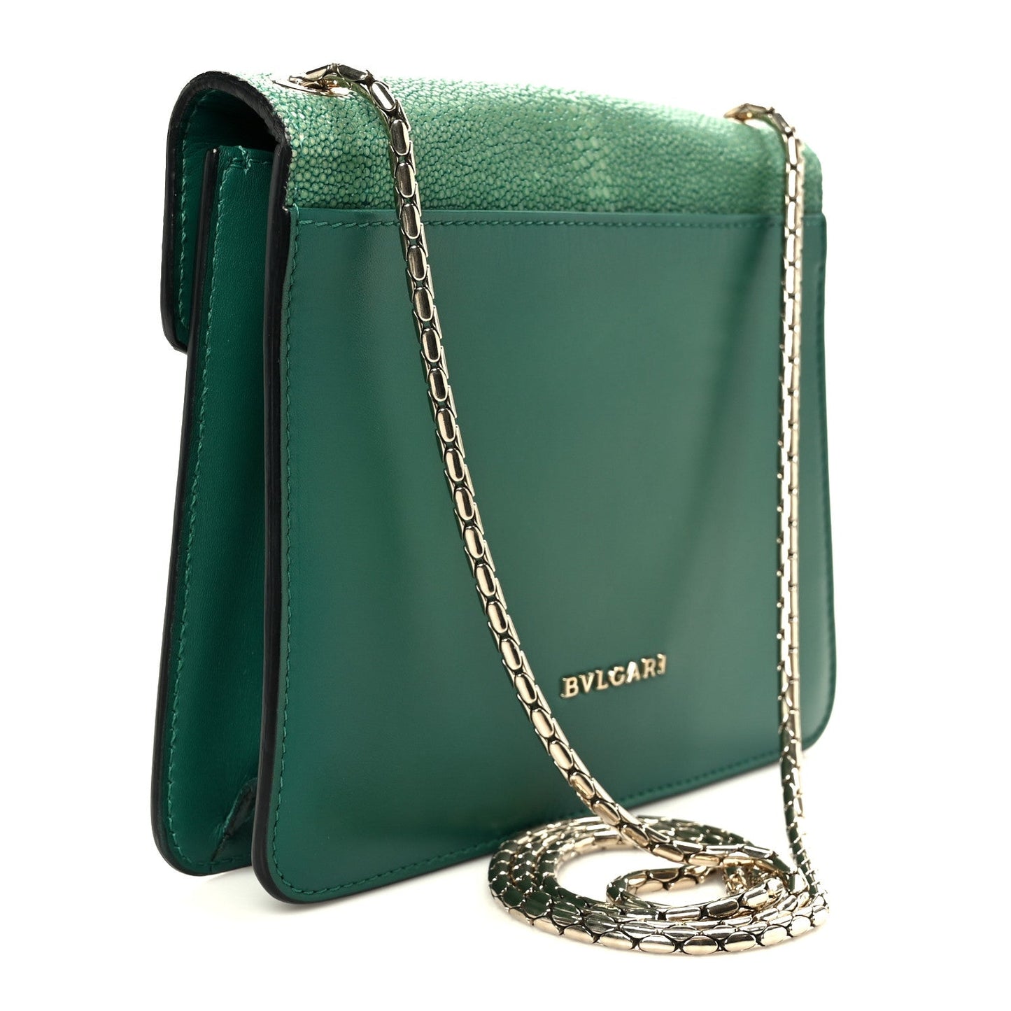 Galuchat Calfskin Serpenti Forever Crossbody Bag Green