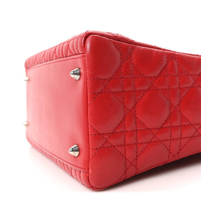 Lambskin Cannage Medium Lady Dior Red
