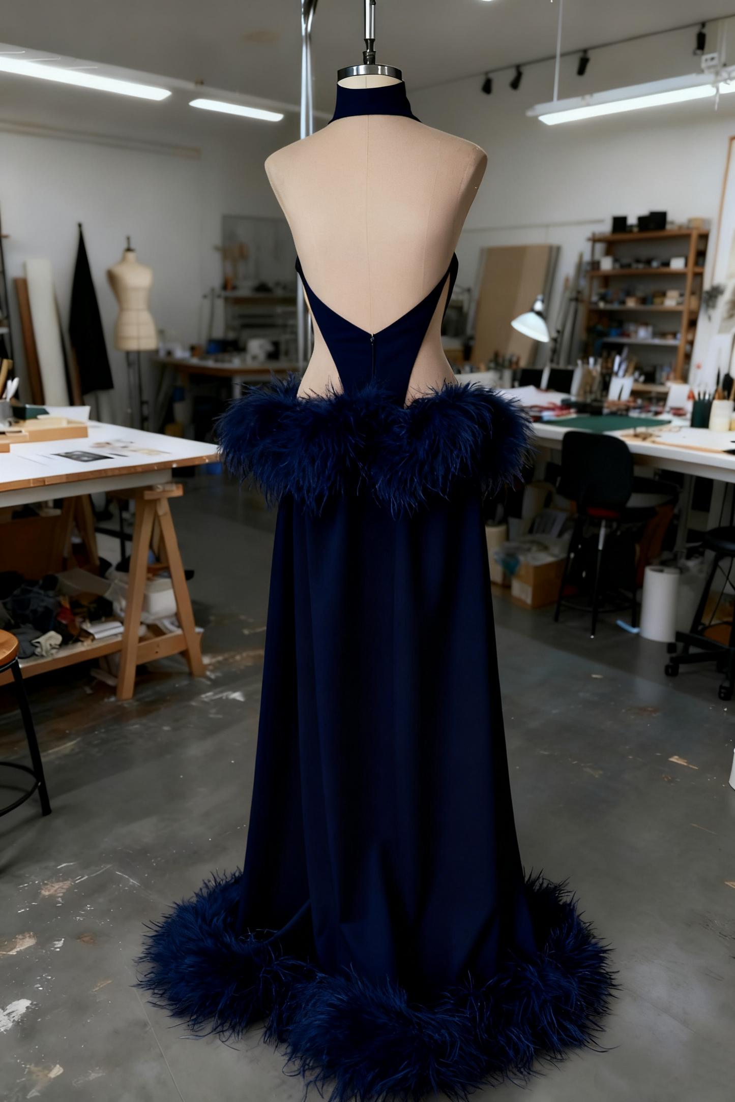 formaldressy-Sexy Long Fur Dress gh6162