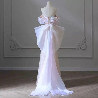 formaldressy-Pink gorgeous sparkling pearl pearl embellishment long tulle and floor formal ball dress gh5315