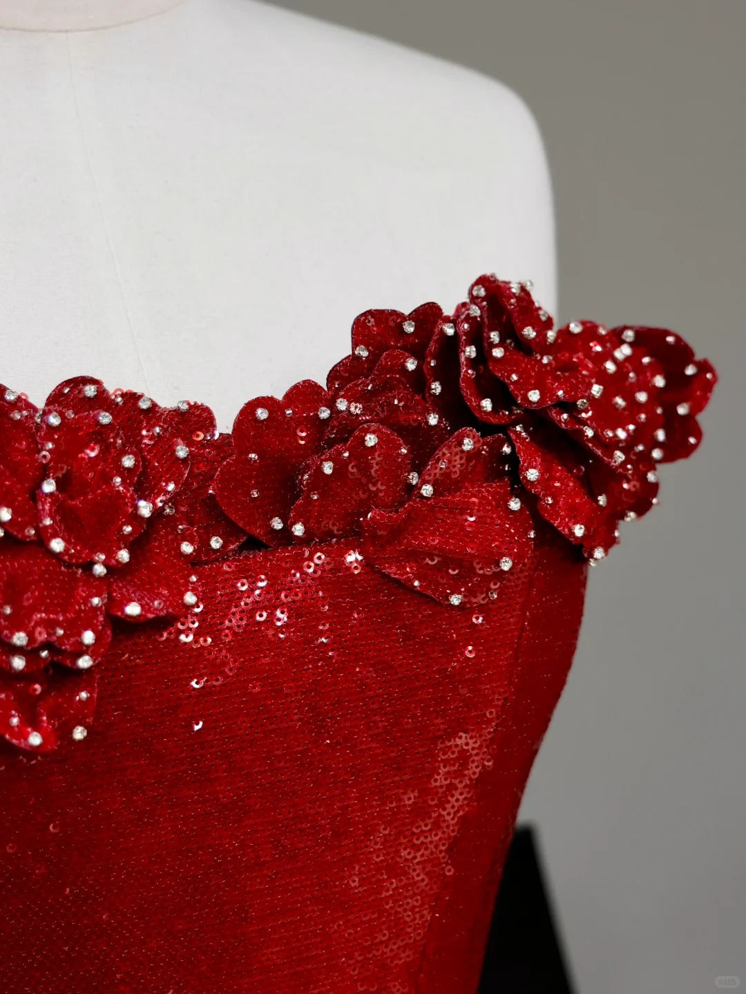 formaldressy -Red shiny long sequined prom dress evening dress party dress gh5120