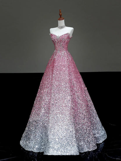 formaldressy -Pink shiny gorgeous long sequin prom dress evening dress party dress gh5118