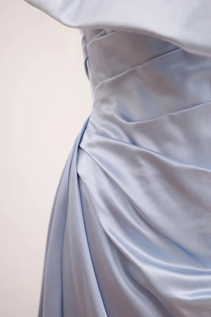 formaldressy-Blue fashion long satin Prom dress evening dress gh5070